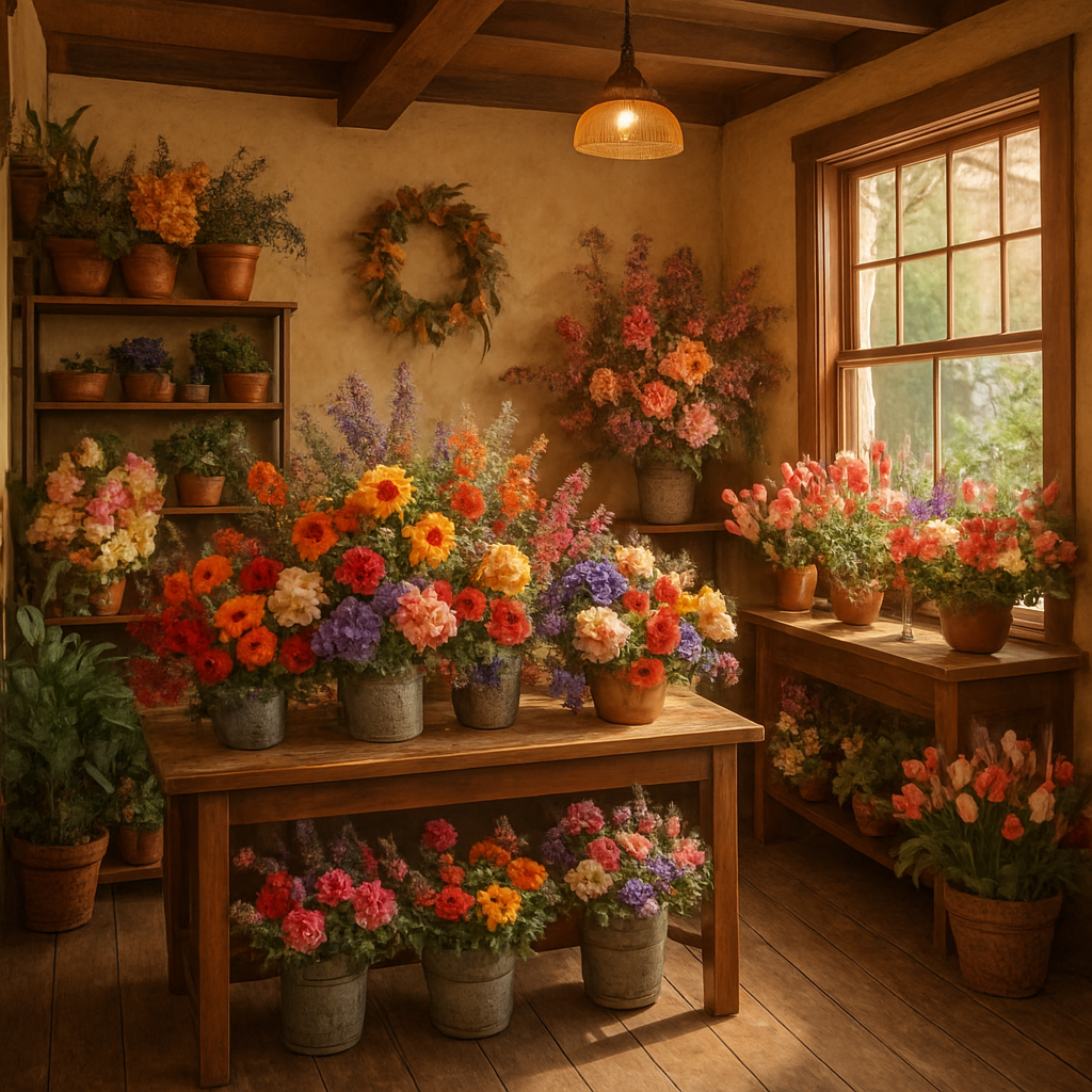 Interior da loja de flores